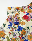 Apricot Ruffled Shoulder Long Sleeve Floral Blouse