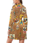 Baha Ranch Vintage Cowgirl Collage Satin Robe