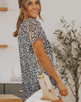 Ellie Flutter Sleeve V Neck Floral Blouse