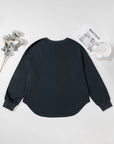 Plus Size Solid Ribbed Edge Studded Mineral Wash Top
