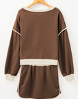 Violeta Loose Pullover and Lace-up Waist Skort Set
