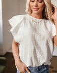 Cecelia Ruffled Flutter Sleeve Blouse