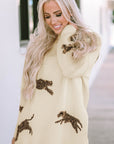 Harper Print High Hem Sweater