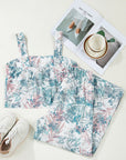 Tropical Palm Cropped Tank and Pants Set