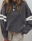 Varsity Stripe Drop Shoulder Oversized Sweatshirt