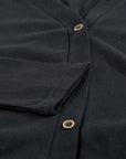 Solid Open-Front Buttoned Cardigan