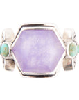 Emile Purple Quartz and Blue Turquoise Sterling Silver Ring