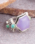 Emile Purple Quartz and Blue Turquoise Sterling Silver Ring