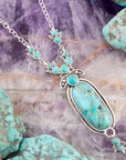 Emile Sterling Silver and Blue Turquoise Pendant Necklace