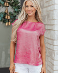 Alanna Metallic Cap Sleeve Top