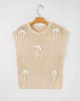 Giselle applique Cap Sleeve Sweater