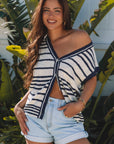Arlette Loose Buttoned V Neck Sweater Vest