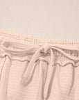 Solid Textured T-Shirt and Shorts Set