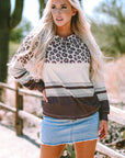 Teagan Color Block Crewneck Long Sleeve Top