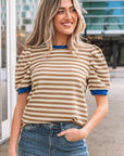 Elora Sleeve Contrast Trim Tee