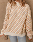 Ximena Rhombus Textured Knit Sweater