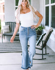 Kyra Waist Distressed Flared Jeans