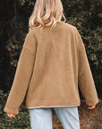 Fleece Corduroy Patchwork Button Up Jacket