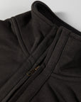 Waffle Knit Patchwork Half-Zip Sweatshirt
