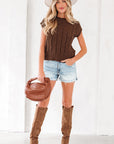 Lyrajira Texture Short Sleeve Sweater