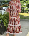 Katie Trim Tiered Maxi Dress