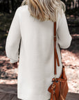 Solid Fuzzy Button-Front Cardigan