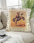 Baha Ranch Vintage Rodeo Stamp Throw Pillow Made in America