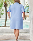 Zuri Plus Size Contrast Striped Trim T-Shirt Dress