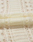 Hollow Out Knit 3/4 Drop Shoulder Sweater