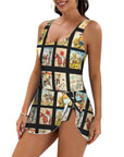 Baha Ranch Western Collage Skirted Swimsuit