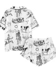 Baha Ranch Ranch Life Western Cowgirl Satin Ruffle Pajama Set