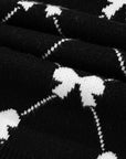 Bow Quarter-Zip Short Sleeve Sweater