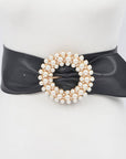 Pearl Round Buckle Plus Size Belt Featuring FiftyInch Length And TwoPointFiveInch Width