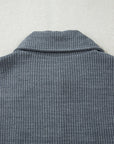 Ribbed Knit Flap Pocket Button-Up Shacket