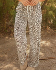 Mabel Leopard Drawstring Elastic Waistband Loose Pants