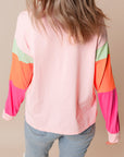 Colorblock Patchwork Long Sleeve Top
