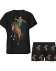 Rodeo Cowboy Womens Western Top and Short Pajama Set