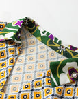 Plus Size Floral Patchwork Collared V-Neck Maxi Dress