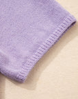 Solid Short Sleeve Cardigan Sweater Tee