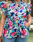 Dani Sleeve Tied Notched PLUS Blouse