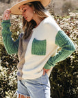 Evelyn Patched Drop Shoulder Sweater