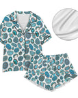 Baha Ranch Turquoise Crazy Satin Ruffle Western Pajama Set