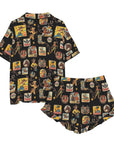Baha Ranch Vintage Cowgirl Collage Western Ruffle Satin Pajama Set