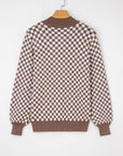 Mckinley Trim Checkerboard Knit Sweater