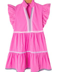 Margaret Flutter Sleeve Tiered Dress