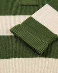 Plus Size Stripe Colorblock Notched Neck Sweater