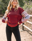 Hollihanna Sleeve Raw Seam Sweatshirt