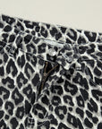 Leopard High Waist Barrel Leg Jeans