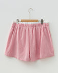 Plus Size Gingham Plaid Ruffle Contrast Trim Shorts