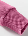 Waffle Knit Patchwork Long Sleeve Top